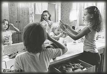 Girls in mirror