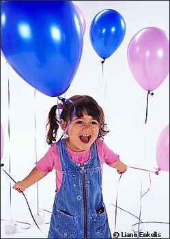Girl with balloons